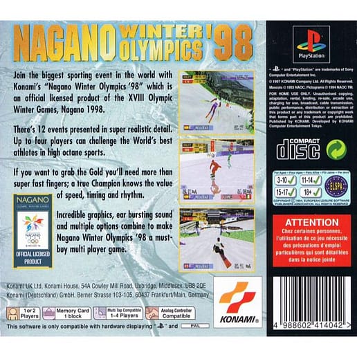 Nagano Winter Olympics 98 Playstation 1 PS1 (Begagnad)