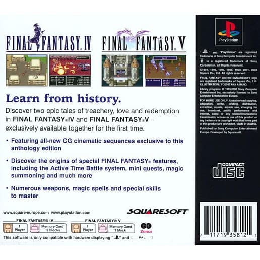 Final Fantasy Anthology European Edition Playstation 1 PS1 (Begagnad)