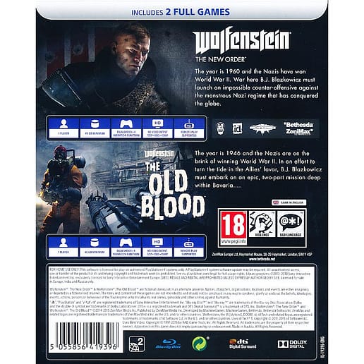 Wolfenstein New Order & Old Bl. PS4