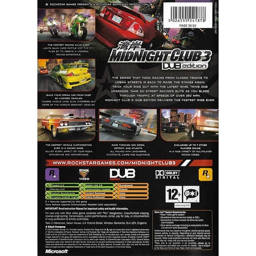 Midnight Club 3 Dub Edition Xbox (Begagnad)