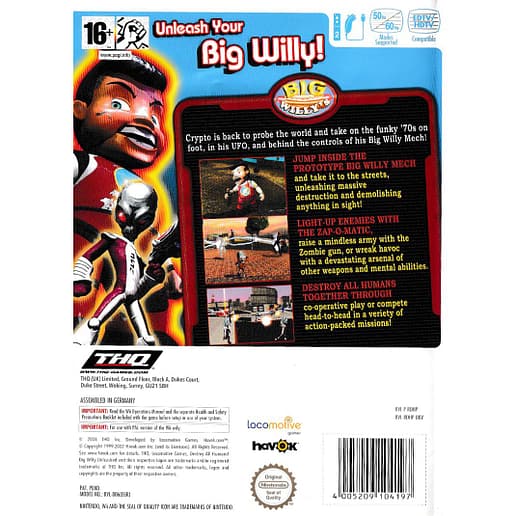 Destroy All Humans Big Willy Unleashed Nintendo Wii (Begagnad)
