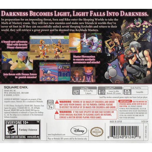 Kingdom Hearts 3D Dream Drop Distance Nintendo 3DS (Begagnad)