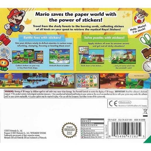 Paper Mario Sticker Star Nintendo 3DS (Begagnad)