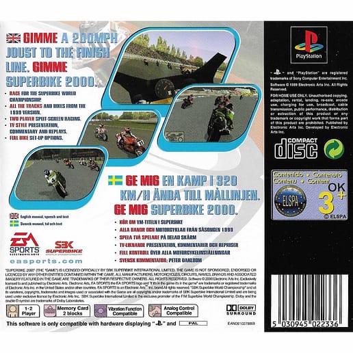 Superbike 2000 Playstation 1 PS1 (Begagnad)