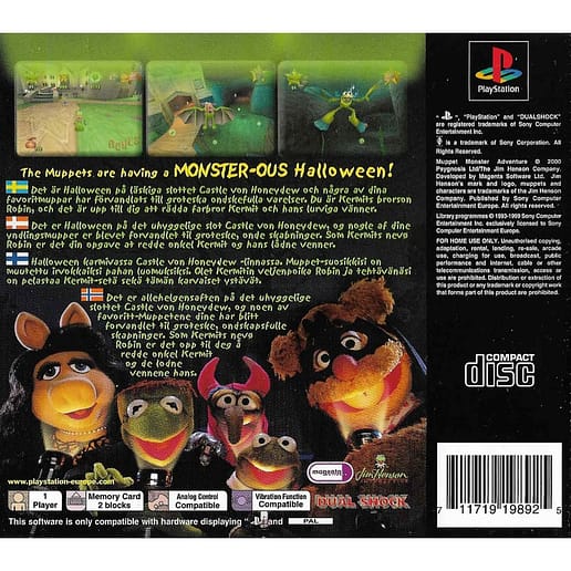Muppet Monster Adventure Playstation 1 PS1 (Begagnad)