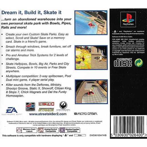 Street Skater 2 Playstation 1 PS1 (Begagnad)