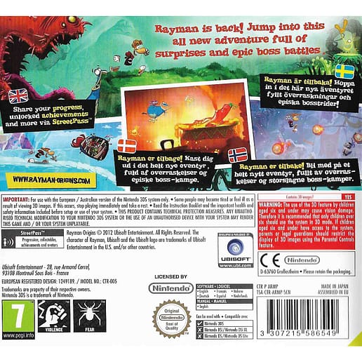 Rayman Origins Nintendo 3DS (Begagnad)