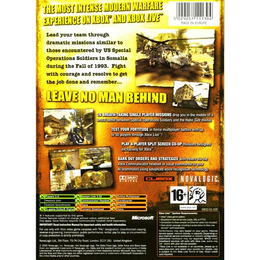 Delta Force Black Hawk Down Xbox (Begagnad)