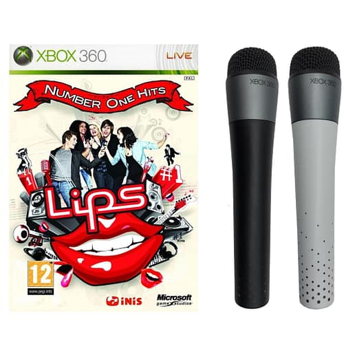 Number One Hits Lips med 2st Trådlös Mikrofoner till Xbox 360