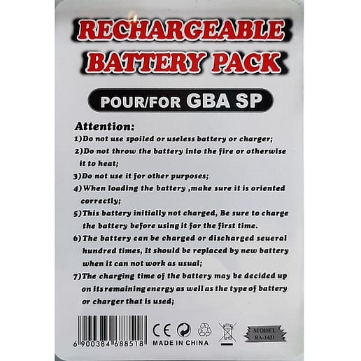 Batteri Gameboy Advance SP