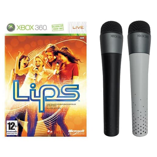 Lips + 2 Mikrofoner Xbox 360 X360 (Begagnad)