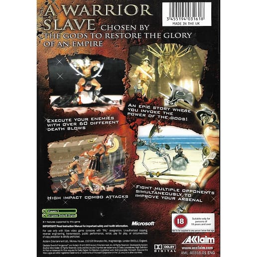 Gladiator Sword of Vengeance Xbox (Begagnad)