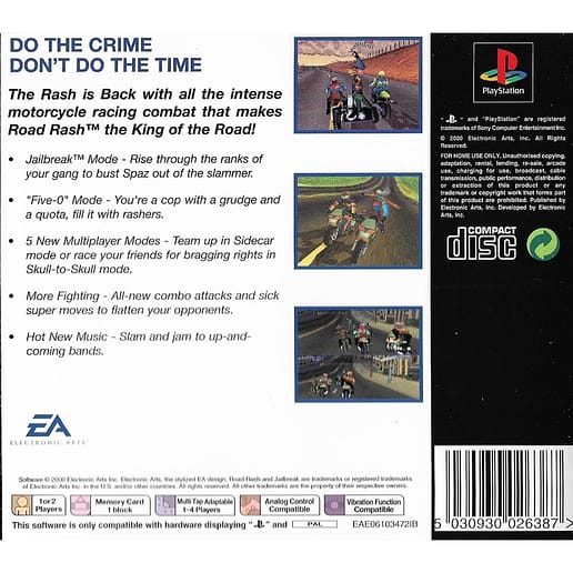 Road Rash Jailbreak Playstation 1 PS1 (Begagnad)