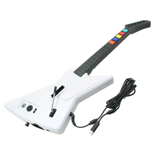 Guitar Hero Gitarr Vit med kabel Xbox 360 (Begagnad)