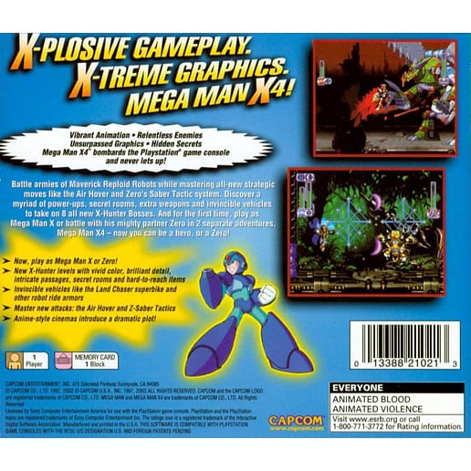 Mega Man X4 Playstation 1 (NTSC-U, Begagnad)