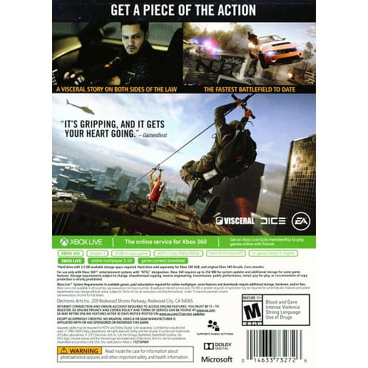 Battlefield Hardline Xbox 360 X360 (Begagnad)