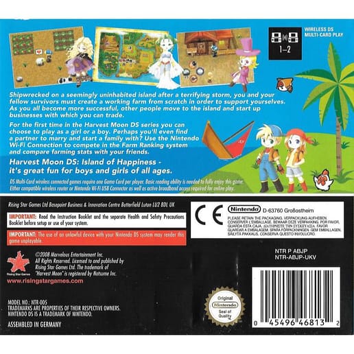 Harvest Moon DS Island of Happiness Nintendo DS (Begagnad)