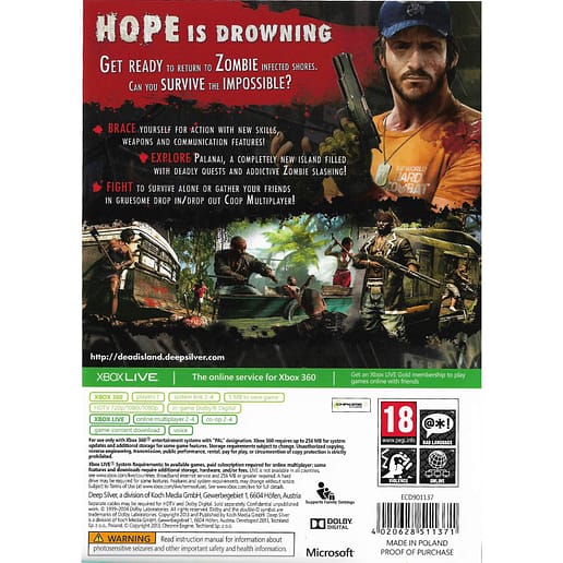 Dead Island Riptide Xbox 360 X360 (Begagnad)
