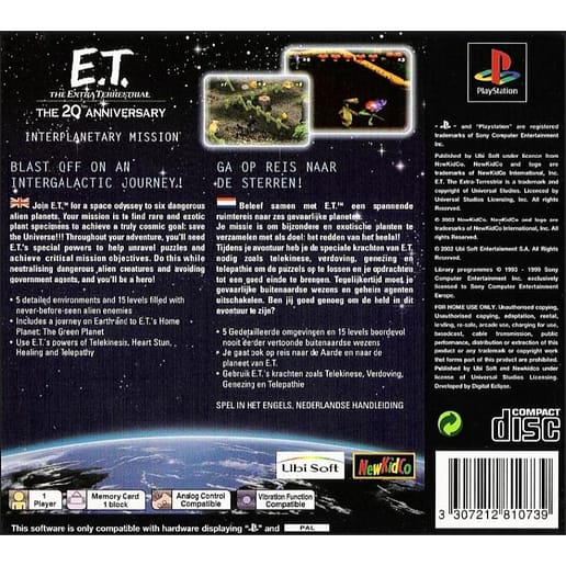 E.T. The Extra-Terrestial Interplanetary Mission Playstation 1 PS1 (Begagnad)