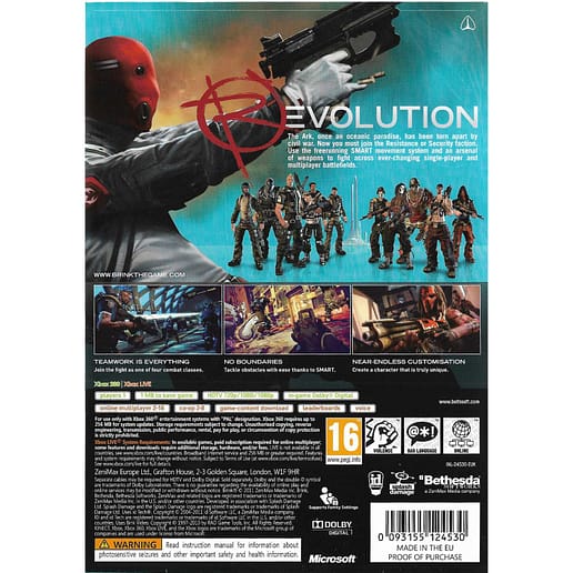 Brink Xbox 360 X360 (Begagnad)
