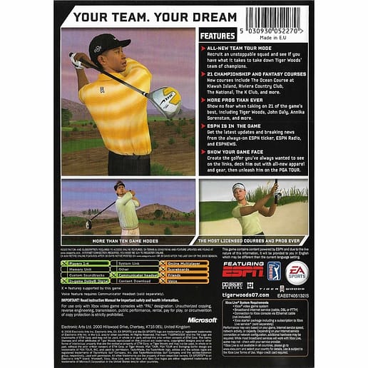 Tiger Woods PGA Tour 07 Xbox (Begagnad)
