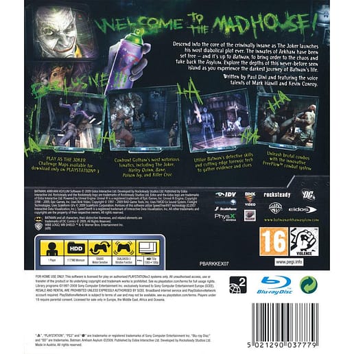 Batman Arkham Asylum Playstation 3 PS 3 (Begagnad)