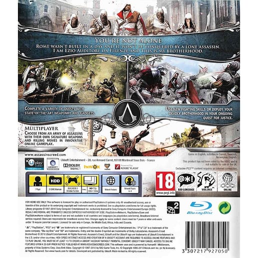 Assassins Creed Brotherhood Playstation 3 PS 3 (Begagnad)