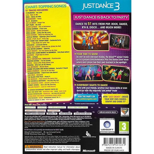 Just Dance 3 Xbox 360 X360 (Begagnad)