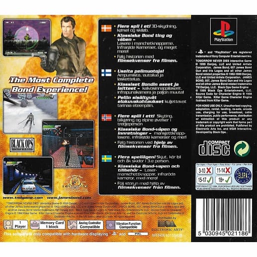 007 Tomorrow Never Dies Playstation 1 PS1 (Begagnad)