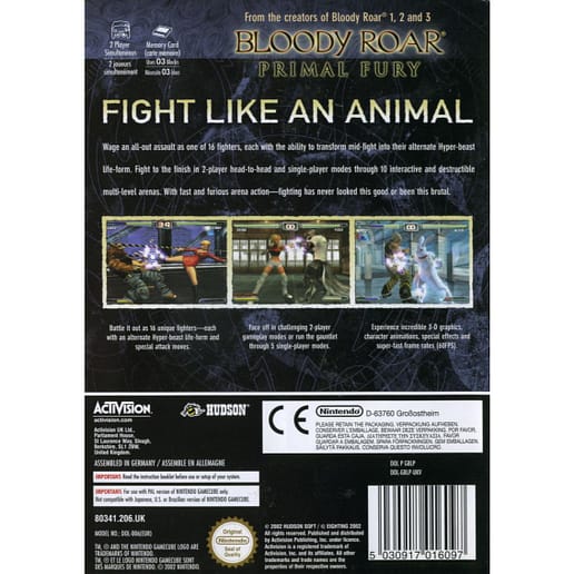 Bloody Roar Primal Fury Nintendo Gamecube (Begagnad)