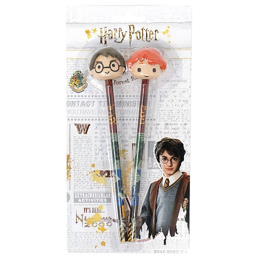 Harry Potter Set 2 pencils with 3D eraser toppers