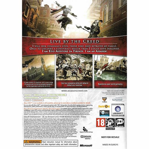 Assassins Creed II Xbox 360 X360 (Begagnad)