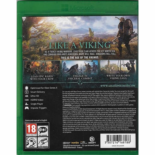 Assassins Creed Valhalla Xbox Series X Xbox One (Begagnad)