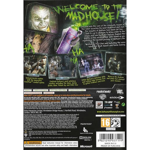 Batman Arkham Asylum Xbox 360 X360 (Begagnad)
