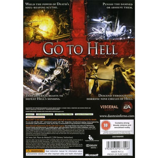 Dantes Inferno Xbox 360 X360 (Begagnad)