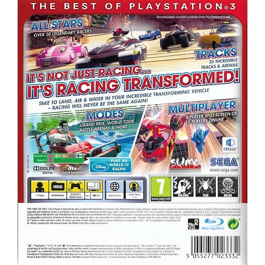 Sonic & All-Stars Racing Transformed Playstation 3