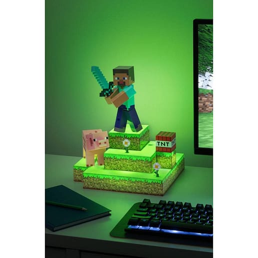 Minecraft Diorama Light Steve 30 cm Lampa