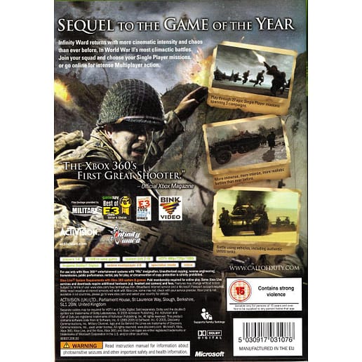 Call of Duty 2 Xbox 360 X360 (Begagnad)