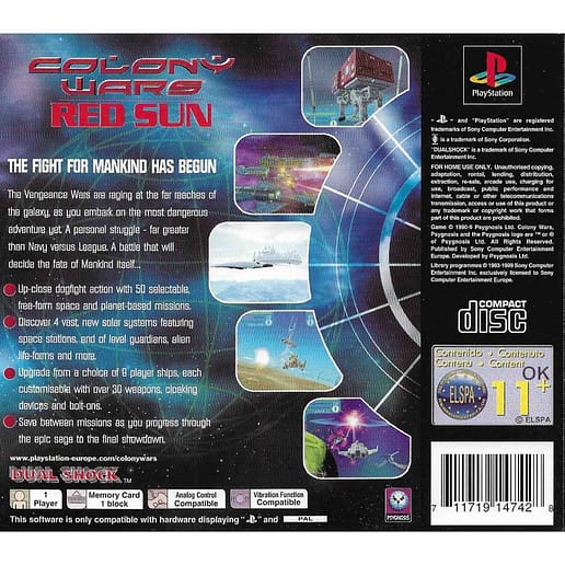Colony Wars Red Sun Playstation 1 PS1 (Begagnad)