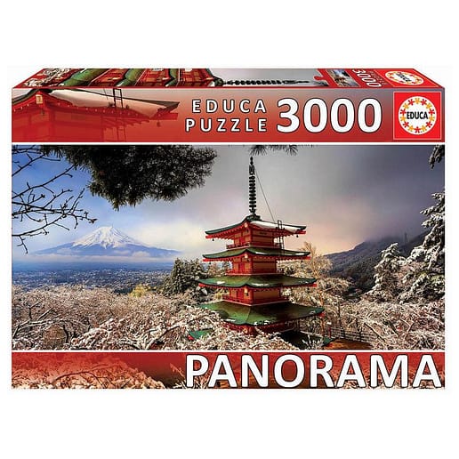 Mount Fuji and Chureito Pagoda, Japan panorama pussel 3000 bitar
