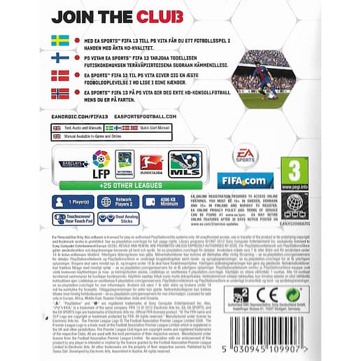 FIFA 13 Playstation Vita Nordic (Begagnad)