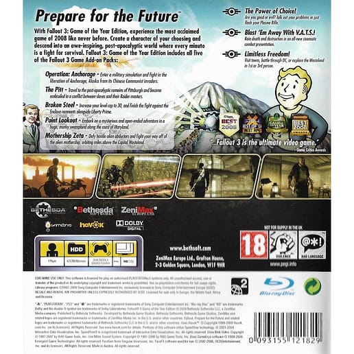 Fallout 3 Game of the Year Edition Playstation 3 PS3 (Begagnad)
