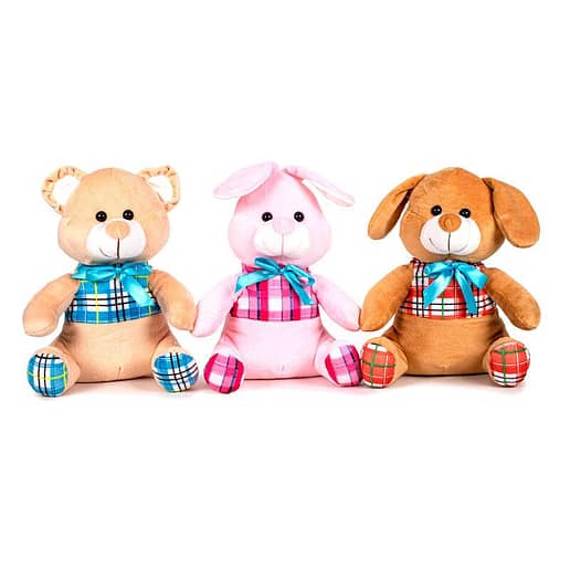 Animal checkered t-shirt gosedjur blandade 25cm