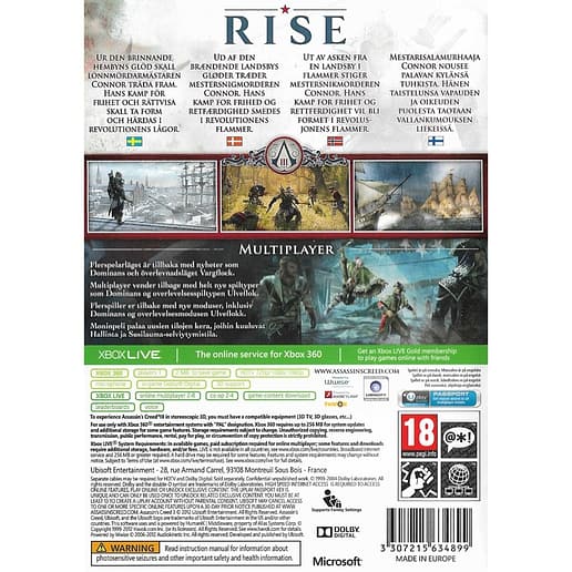 Assassins Creed III Xbox 360 Nordic (Begagnad)