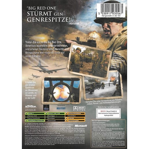 Call of Duty 2 Big Red One Xbox (Tysk, Begagnad)