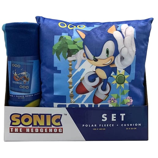 Sonic the Hedgehog polar blanket fleece filt + kudde set