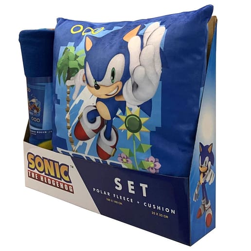 Sonic the Hedgehog polar blanket fleece filt + kudde set