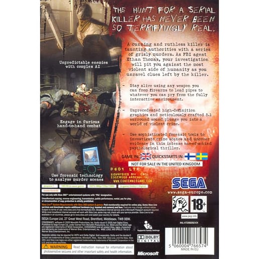 Condemned Xbox 360 Swedish