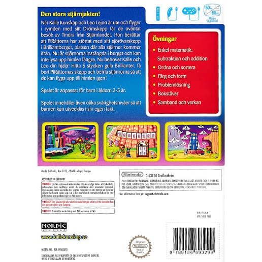 Kalle Kunskap Förskolan Den stora stjärnjakten Nintendo Wii Swedish (Begagnad)