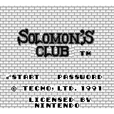 Solomons Club Gameboy (Begagnad, Endast kassett)